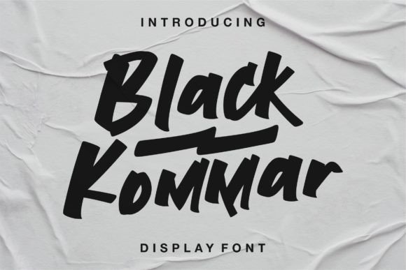 Black Kommar: A Bold, Brushed Display Font for Handmade Brands